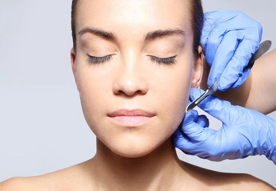 a woman underwent dermaplaning treatment